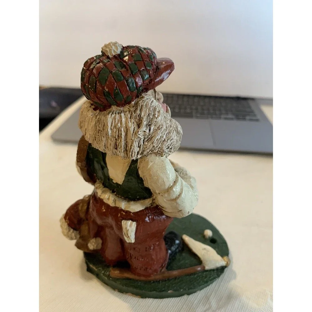 Phillip Gunter 1995 Golfing Santa Figurine, PG5, signed~Clubs, flag, Golf ball